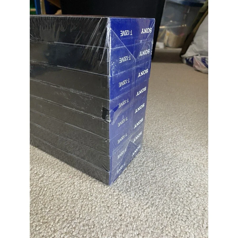 Sony T-120VE Premium Grade VHS Blank Tapes 8-Pack 6 Hours - Sealed
